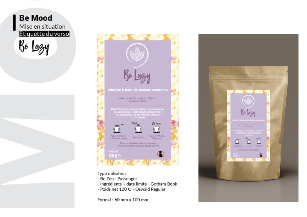 Be Lazy, Be Mood, Packaging, Alizée Laurence, Graphisme