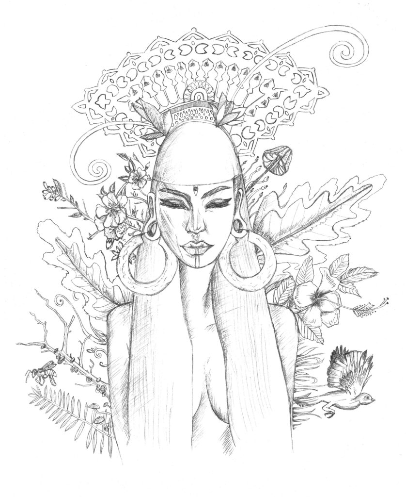 Divine Maya - Illustration par Alizée Laurence - Fondatrice Peculiar Mind